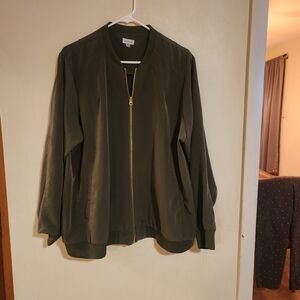 Avenue Dark Green Bomber Jacket